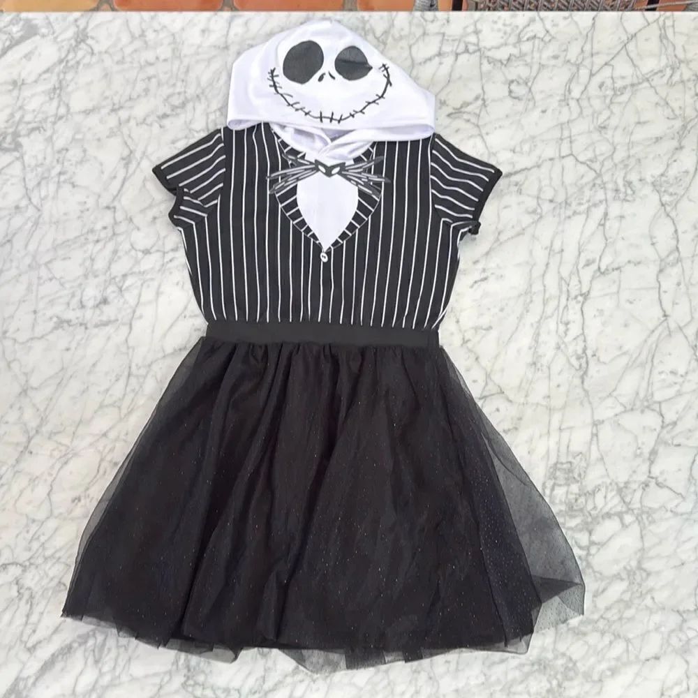 Disney Nightmare Before Christmas Youth L 10/12 Jack Skellington Dress Hooded